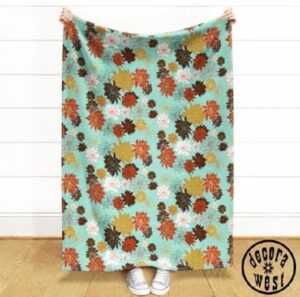 Floral throw blanket