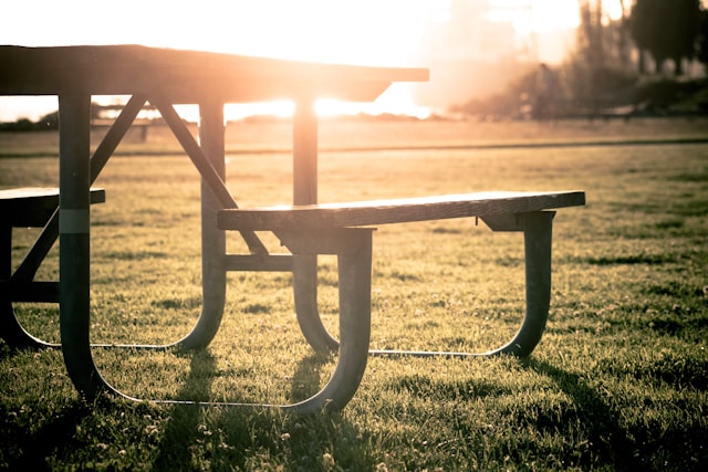 Outdoor picnic table