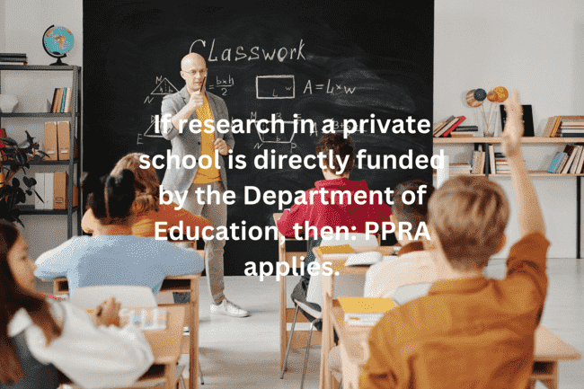 If Research In A Private School Is Directly Funded By The Department Of Education, Then: PPRA Applies.