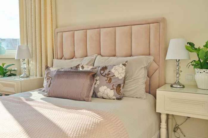 Classic bedroom-interior in light ivory colors Classic bedroom-interior in light ivory colors