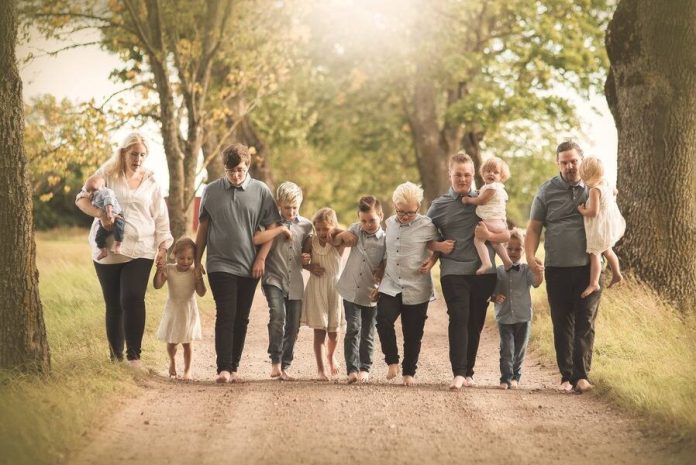 Swedish Mother Annika Pettersson with Her 11 Children and Husband Swedish Mother Annika Pettersson with Her 11 Children and Husband