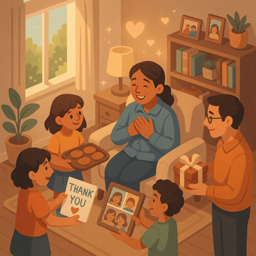 Giving gift to family member Giving gift to family member